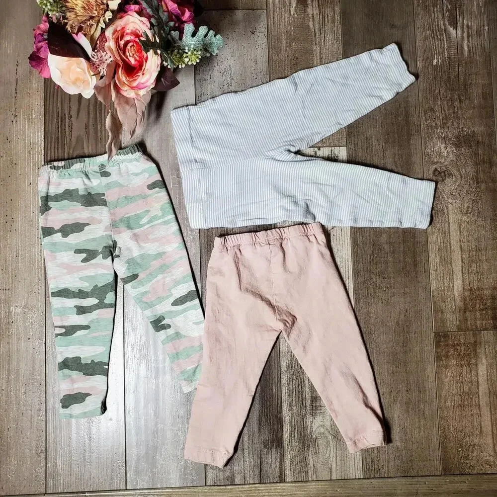 Calvin Klein, Jessica Simpson & Carter's Toddler Girl Casual Leggings Bundle 18m